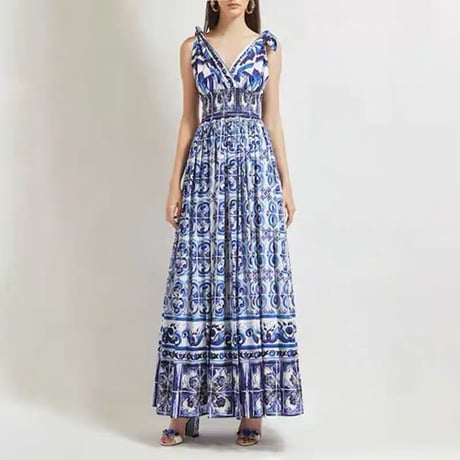 blue long onepiece
