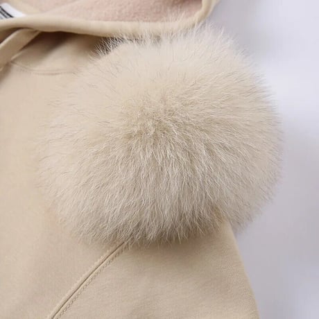 fox fur patchwork parker
