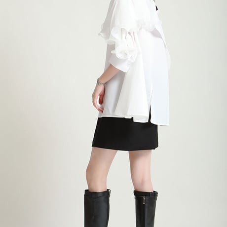 異素材 collar shirt