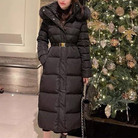 fox fur long down coat
