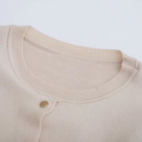 frill round neck cardigan