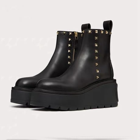 【本革】studs platform boots