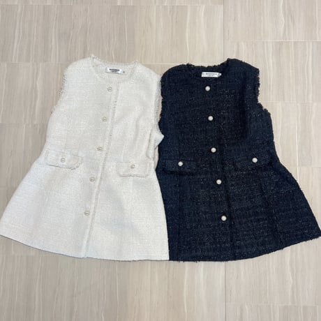 pearl button gilet