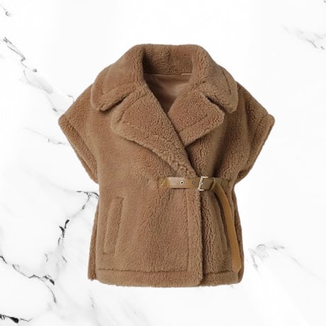 ベルト付き poncho coat