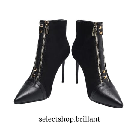 double zipper short boots