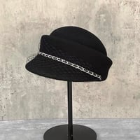 chain tulle wool casquette