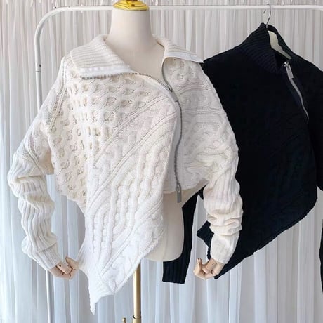 【高品質】zipper knit