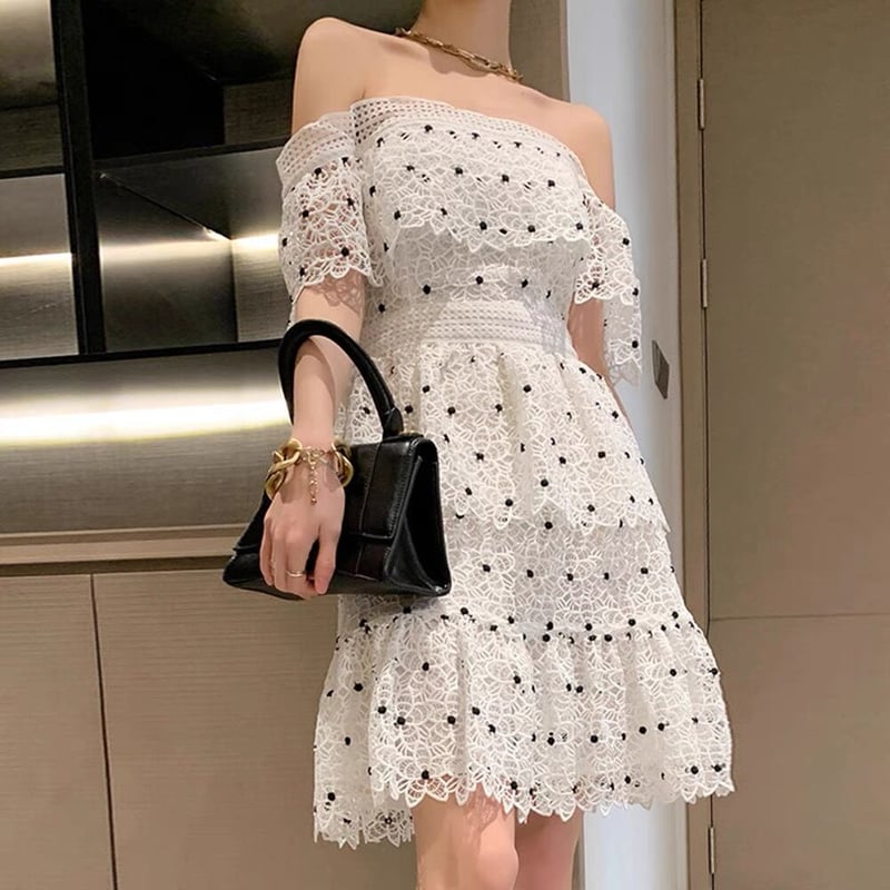 フラワーレースオフショルワンピース | BrillantSelect Store 