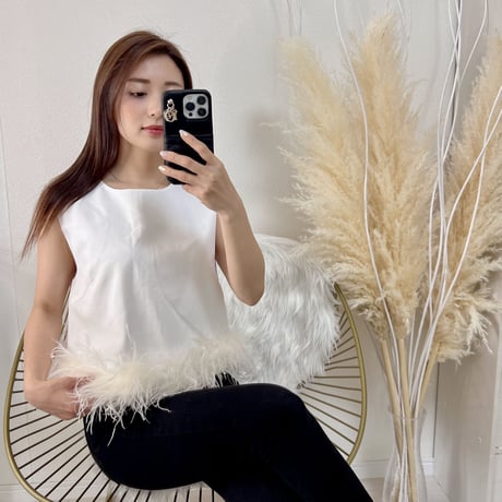 peplum feather tops