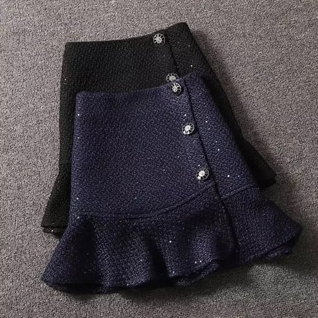 【即納あり】tweed marmaid mini skirt