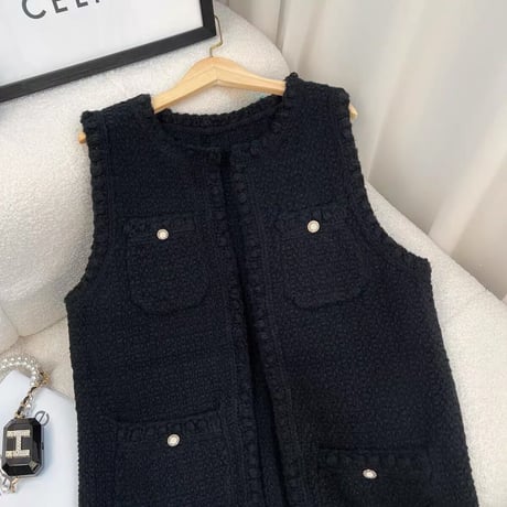 knit long vest