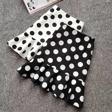 dot mermaid mini skirt