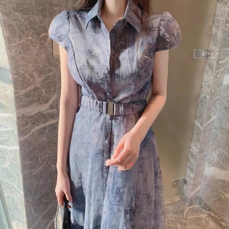 chiffon blue onepiece