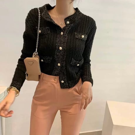 pearl button knit cardigan