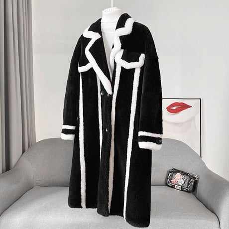 【ウール】bi-color long coat
