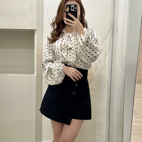 ribbon dot blouse