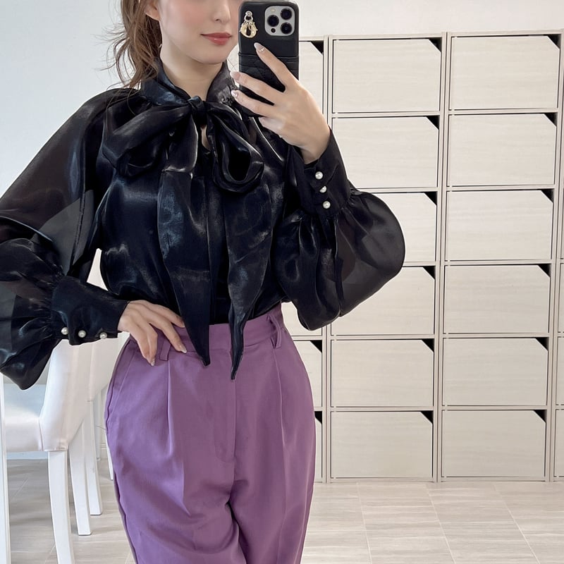 シースルー リボンブラウス | BrillantSelect Store