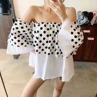 【即納あり】off shoulder dot tops