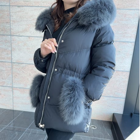 【即納あり】fox fur down   coat