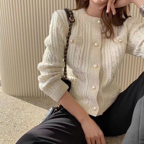 pearl button knit cardigan