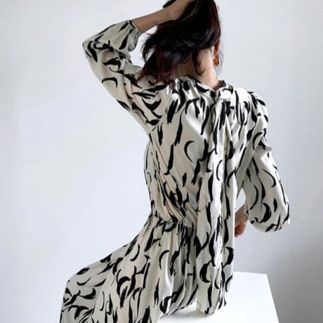 high neck print onepiece