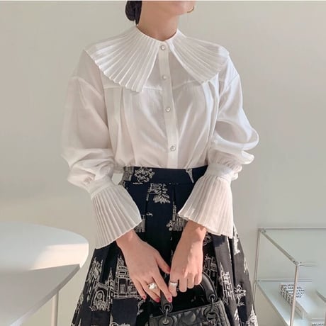 pleats  collar  blouse