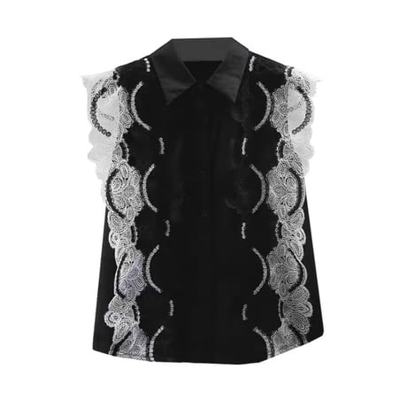 sleeveless lace blouse