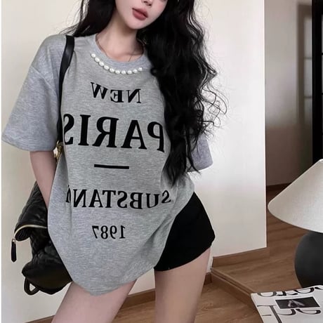 neck pearl logo t-shirt