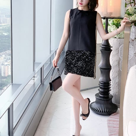 sequins sleeveless onepiece