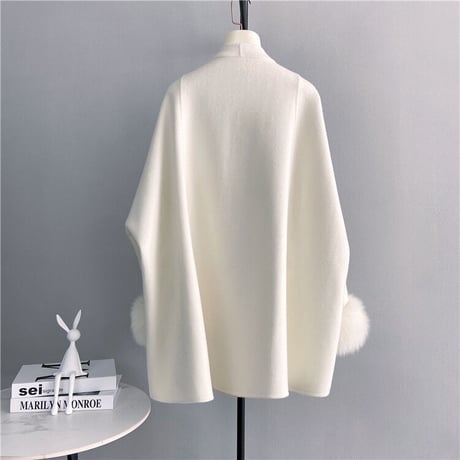 neck ribbon foxfur coat