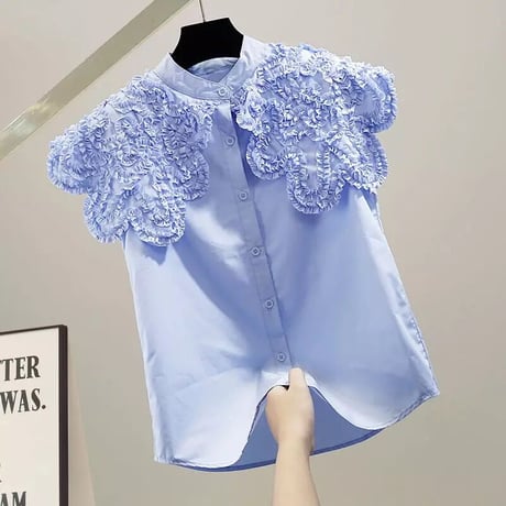 large collar sleeveless blouse