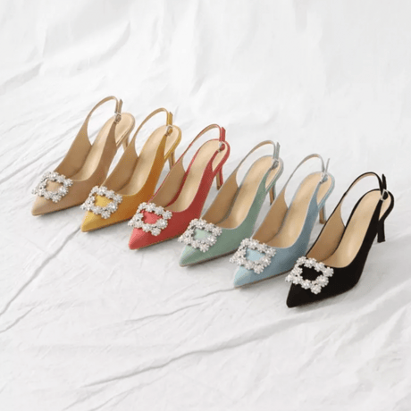 ビジュー付パンプス　6cm