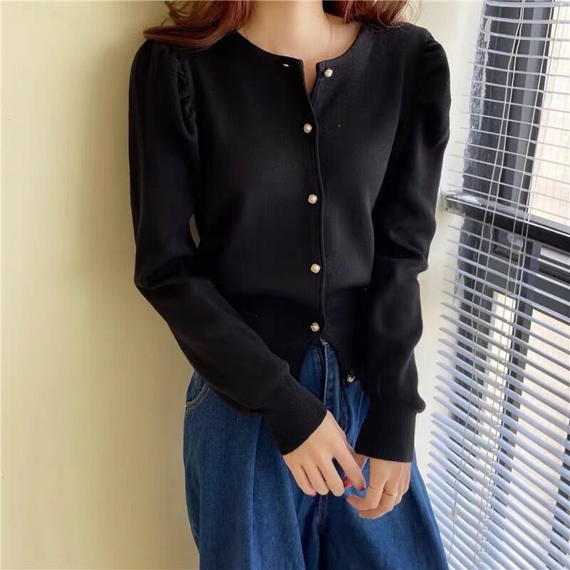 今季完売【新品】ハグオーワー フリルスリーブニットカーディガン black ジップ付きニットプルオーバー｜JENNE(ジェンヌ)公式通販：パリ