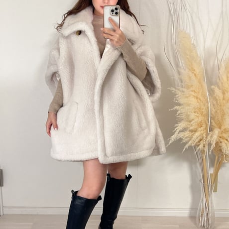 ウール poncho coat