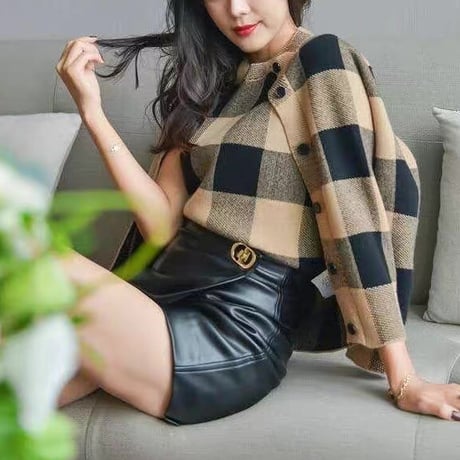 check cardigan