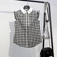 check sleeveless blouse