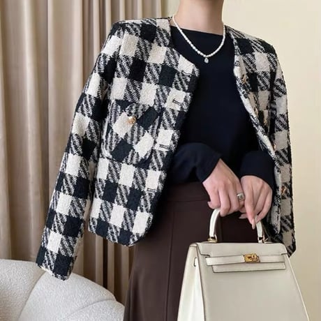 千鳥格子 tweed jacket