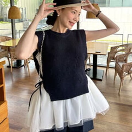 tulle 切り替え knit