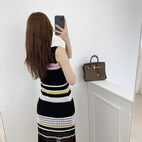 multicolor knit onepiece