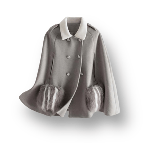 eco fur cape coat