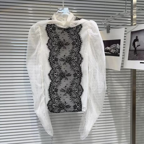 see-through lace blouse
