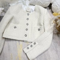 bijou button tweed jacket