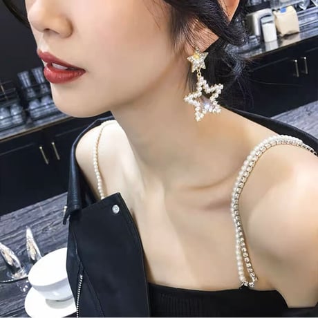 【即納】pearl star ピアス