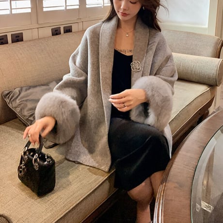 sleeve fox fur coat