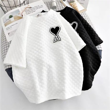 ハートアルファベットオーバーtシャツ