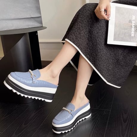 pearl chain platform summer loafer