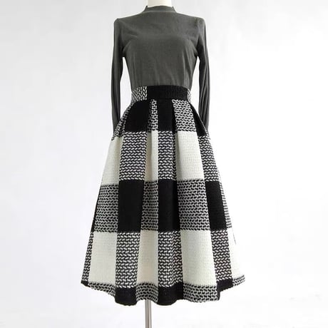 tweed check  skirt