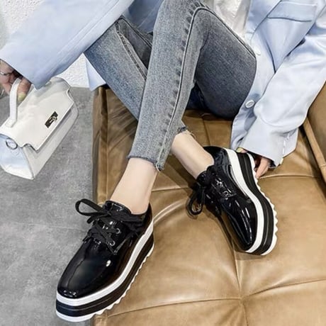 platform enamel shoes