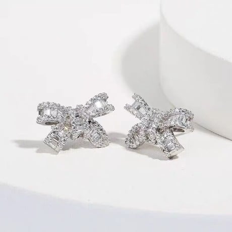 bijou ribbon ピアス