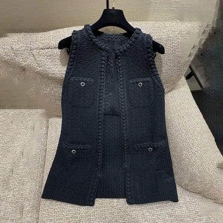 knit long vest